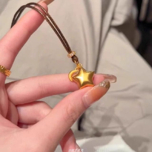 Star Alloy Choker Brushed Cord Pendant