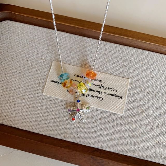Pendant Crystal Faux Alloy Choker Star