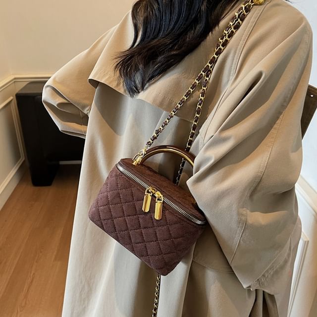 Bag Leather Chain Quilted Strap Crossbody Faux