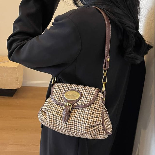 Buckled Crossbody Leather Faux Bag Flap