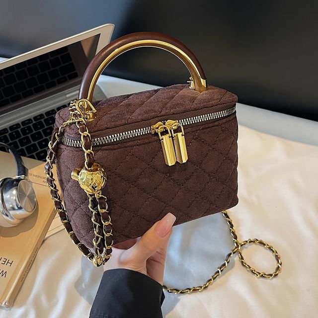 Bag Leather Chain Quilted Strap Crossbody Faux