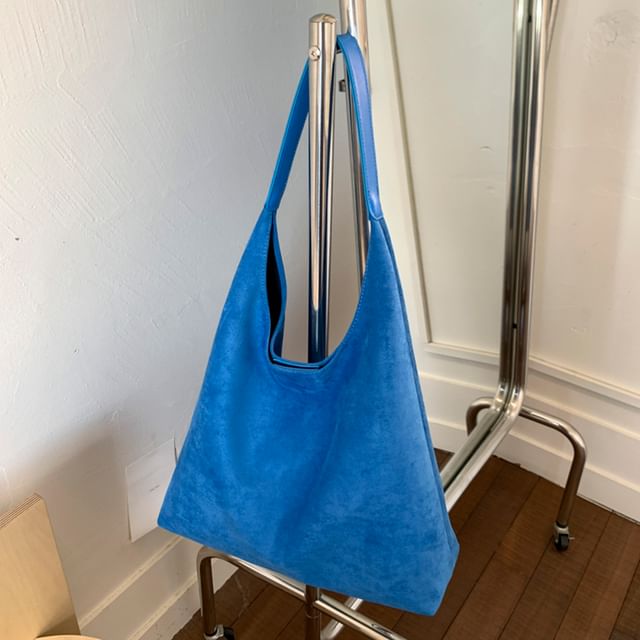 Pouch Tote With Suede Bag Faux