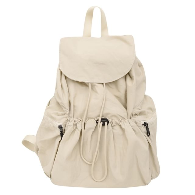 Nylon Drawstring Backpack Plain Unisex
