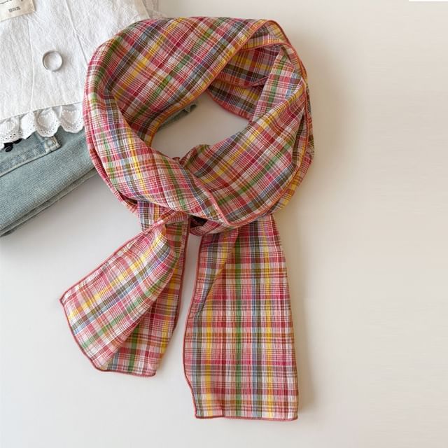 / Plaid Scarf Headkerchief