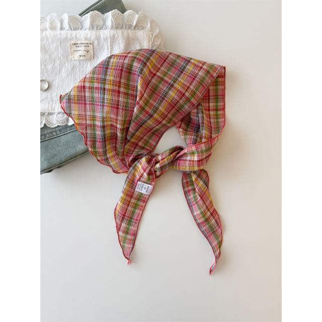 / Plaid Scarf Headkerchief