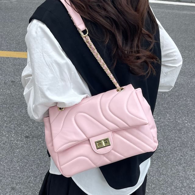 Quilted Flap Bag Crossbody Plain Faux Leather