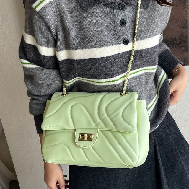 Quilted Flap Bag Crossbody Plain Faux Leather