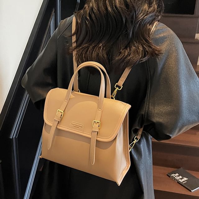 Flap Faux Backpack Leather