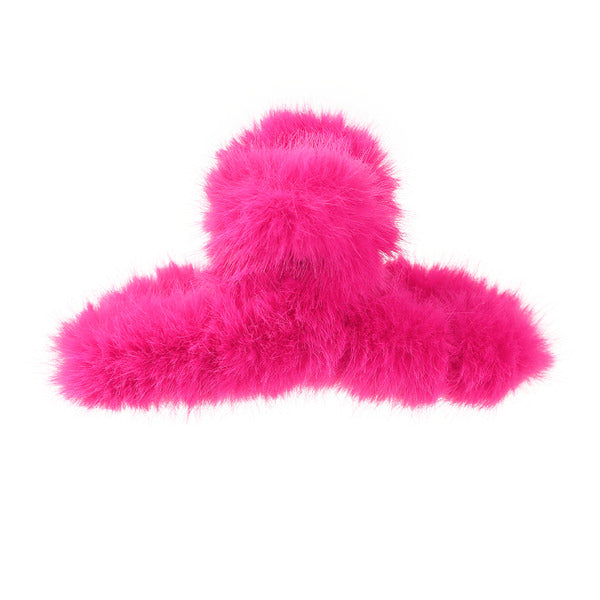 Y2K Pink Fuzzy Hair Claw