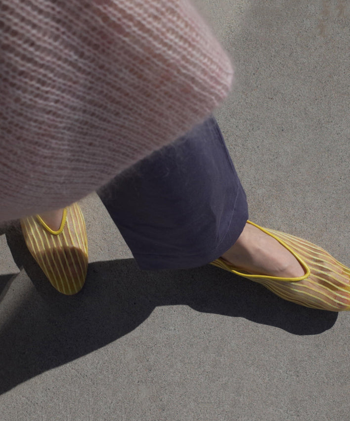 Feet Stylish Yellow Women Splicing Mesh Shoes Flat Breathable