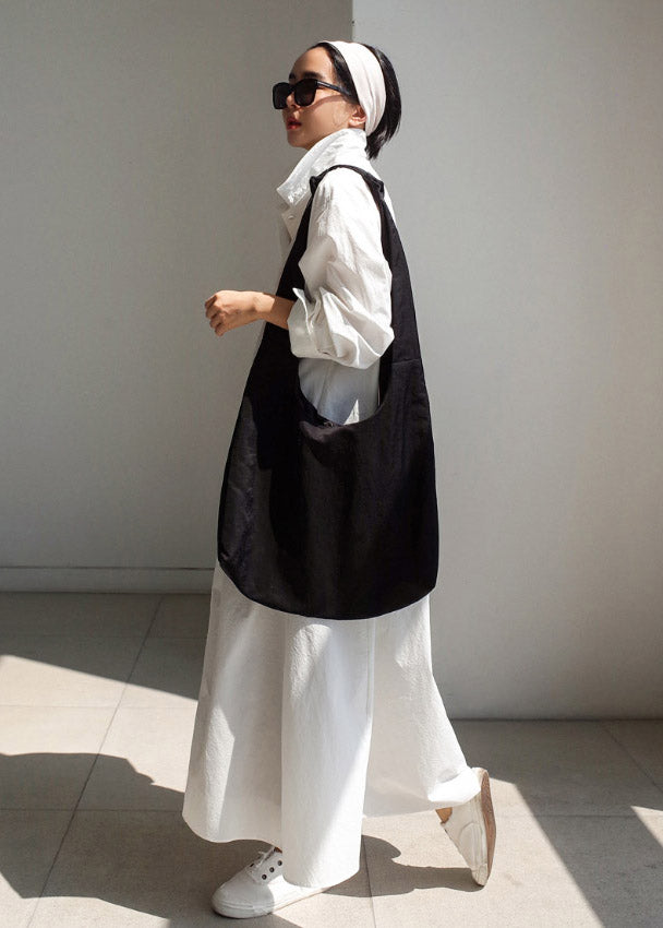 White Peter Dress Sleeve Button Boutique Collar Long Pan Cotton