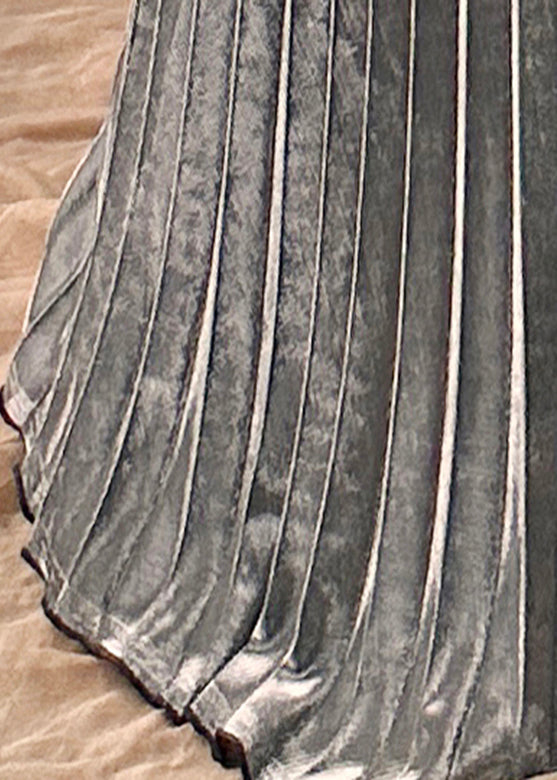 Skirt Casual A Line Elastic Silvery Waist Spring