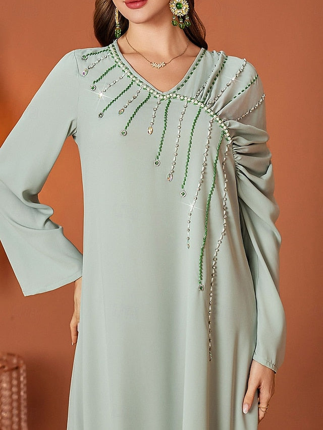 of Dress Neck A-Line the Bride Length Elegant V Mother Floor