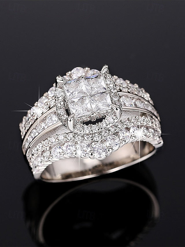 Ring Wedding Cubic Luxury with Set Zirconia