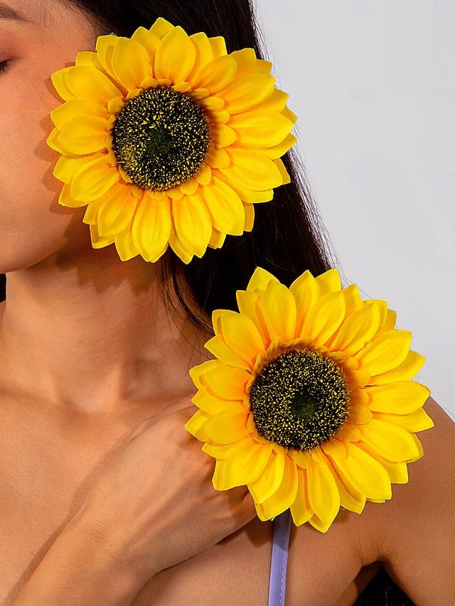 Drop - Floral Flower Earrings Oversized Women's Statement