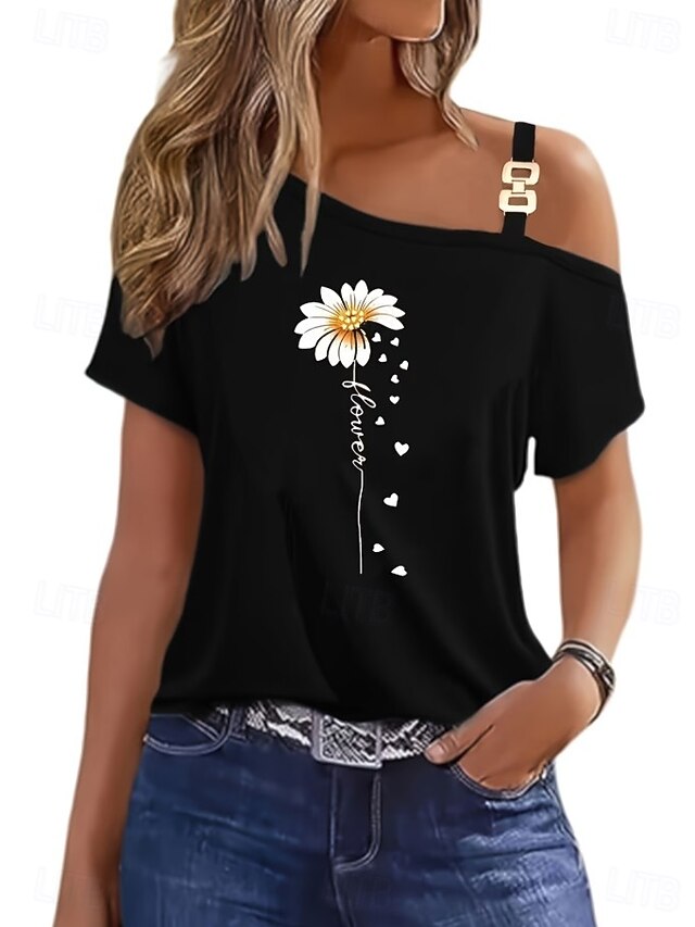 Women's T Shirt Tee Top Print Floral Graphic Plants Vintage