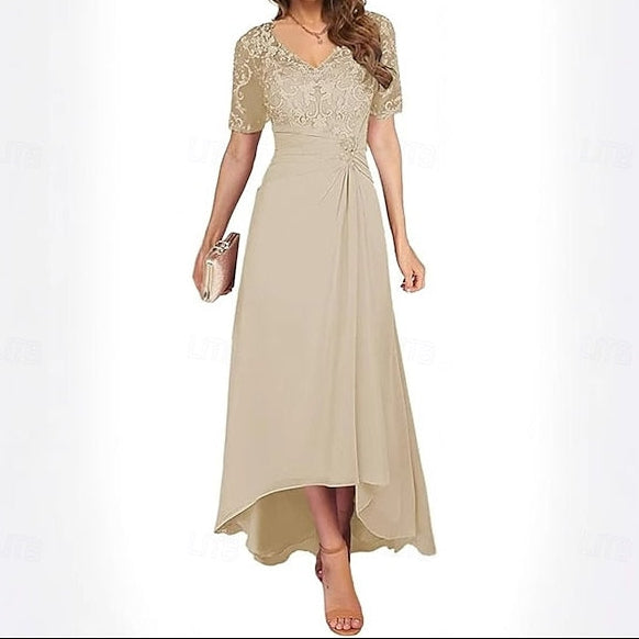 Simple the A-Line Bride of V Dress Neck Mother Elegant