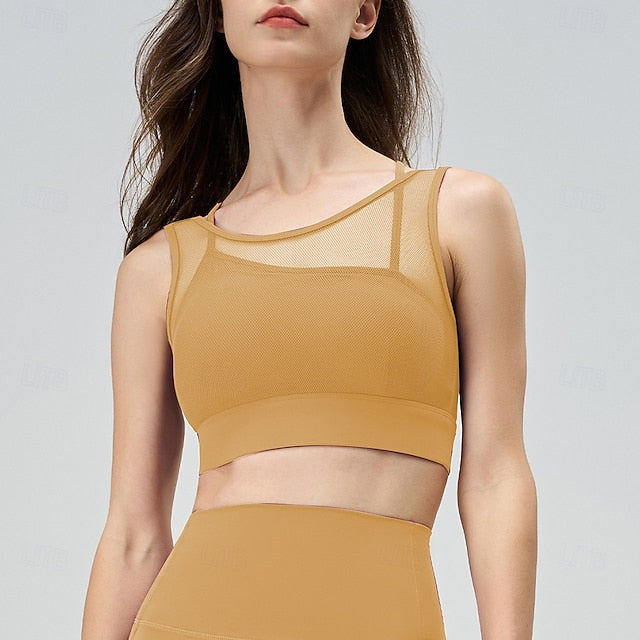 Women's Strap Tank Padded Bra Padded Tank Top Crew Neck