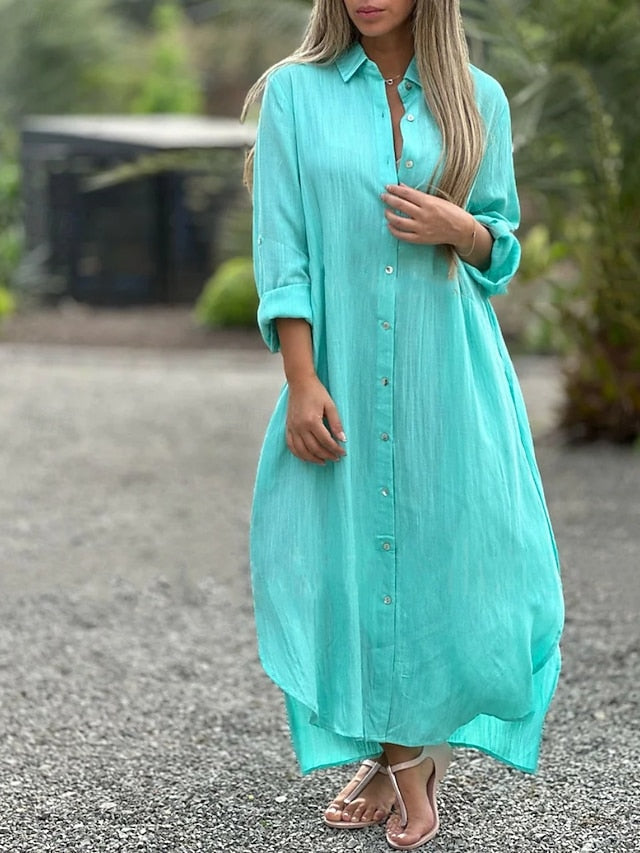 Women's Maxi Dress Shift Dress Casual Daily Loose Fit Plain