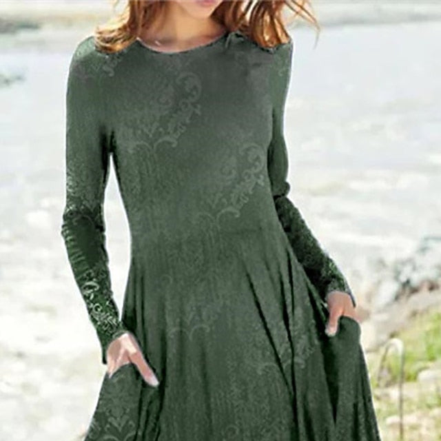 Women's Midi Dress Casual Dress Winter Dress Ethnic Dress