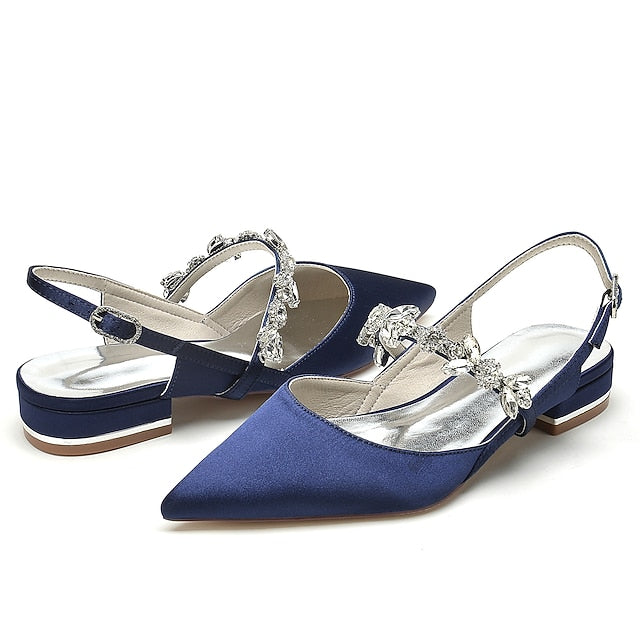 Crystal Wedding Shoes Bridal Flat Women's Heel