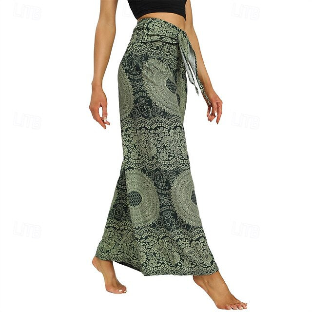 Women's Wide Leg Pants Trousers Casual Boho Full Length