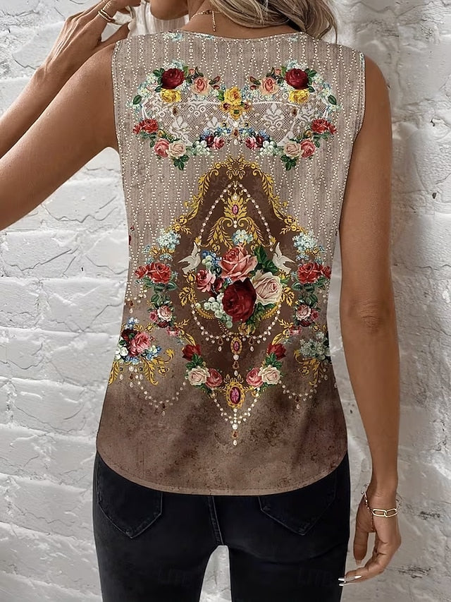 Women's Tank Top Floral Graphic Tribal Elegant Vintage