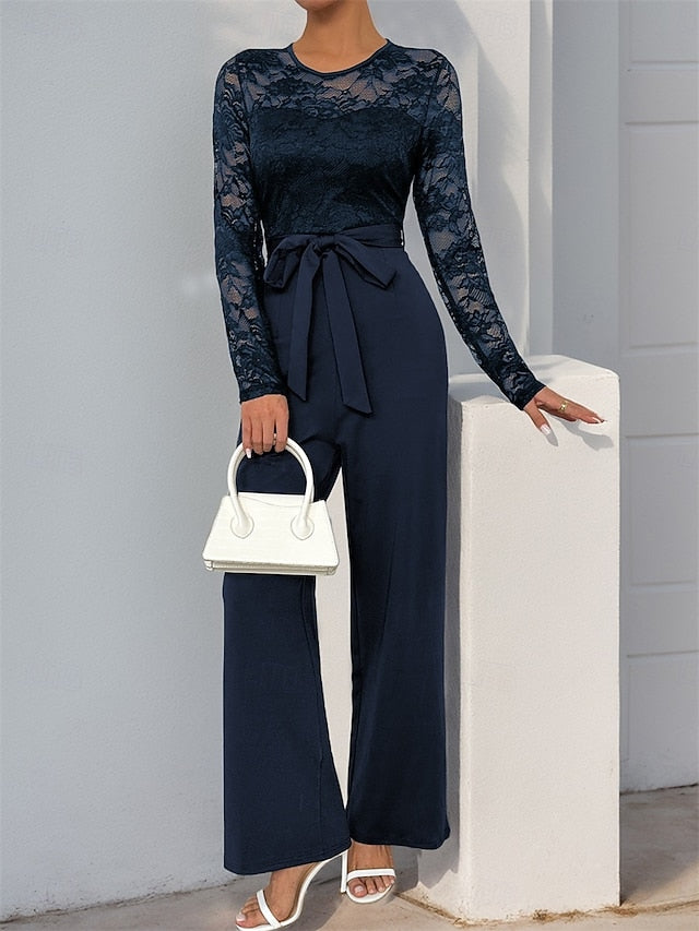 Jumpsuit / Pantsuit Mother of the Bride  Elegant Casual Jewel