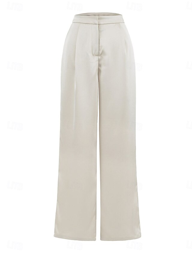 Women's Wide Leg Chinos Straight Elegant Vacation Vintage