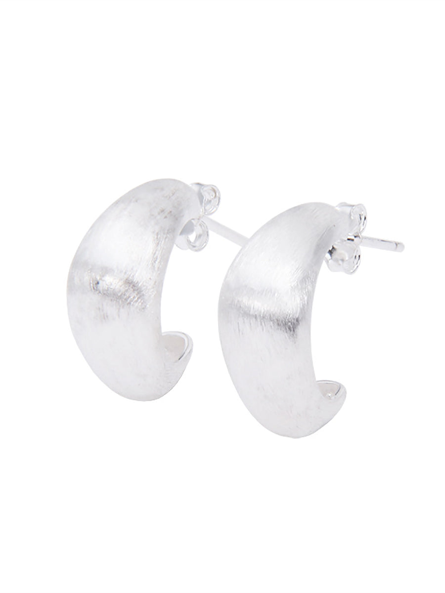 Women Casual S925Sliver C-Shape Ear Studs II1035