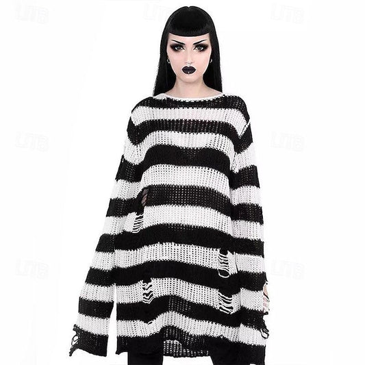 Punk & Gothic Y2K Rib Knit Knitted Cardigans Sweaters Fancy