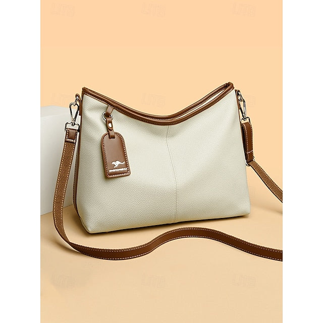 Hobo Accents Green Bag Faux with Brown Leather