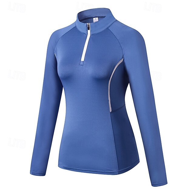 Women's Workout Shirt Yoga Top Stand Collar Quick Dry