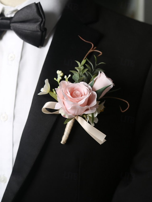 – Corsage Elegant and Wedding Boutonniere Artificial Wrist