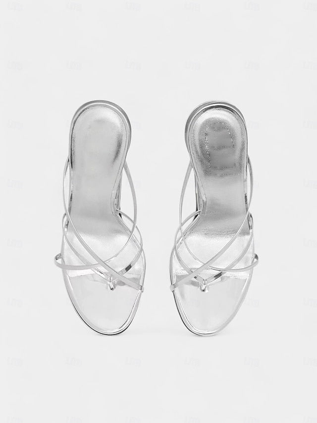 Gold Metallic Flat Heel Unique with Sandals Design - Sculpted