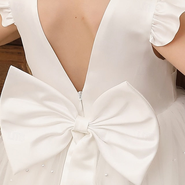 Dress Girls' Party Color Kids Flower Girl Solid