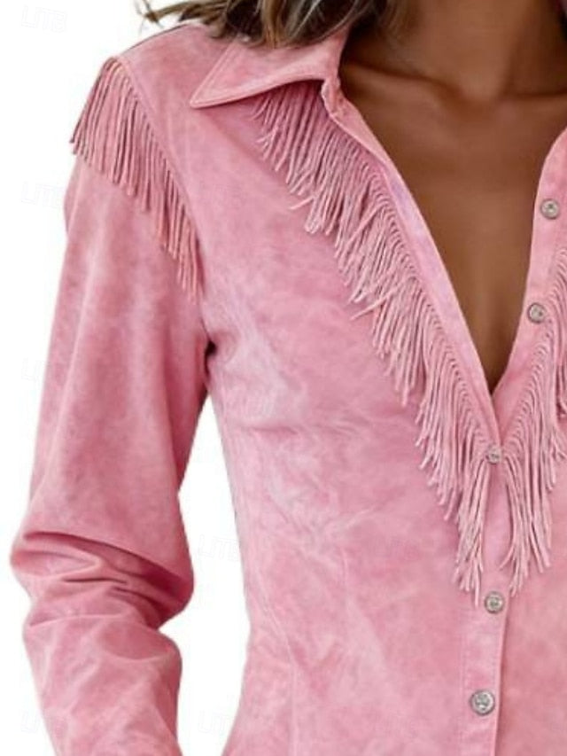 Women's Shirt Blouse Plain Stylish Western Modern Long