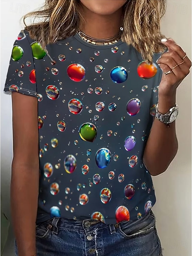 Women's T Shirt Print Graphic Abstract Vintage Stylish