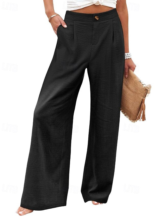 Women's Slacks Straight Streetwear Casual Full Length