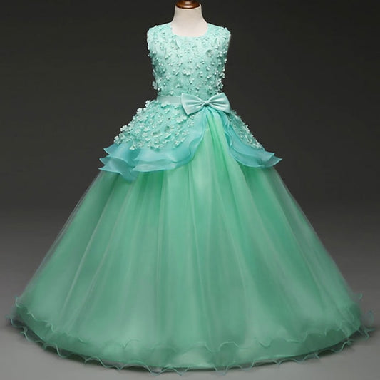 Colored Solid Flower Girl Kids Girls' Dress