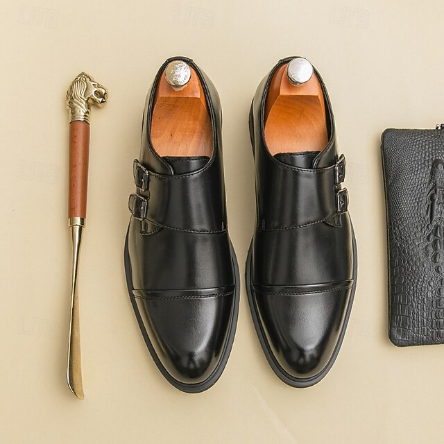 Brown Monk Double Leather – Strap Men's Shoes Faux