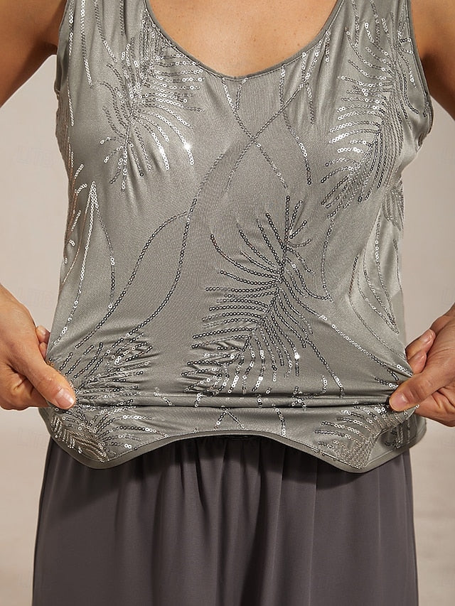 Women's Twinset Blouse Dressy Tops Evening Tops Feather