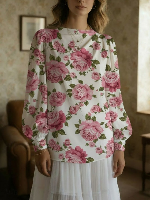 Women's Shirt Casual Shirt Blouse Print Floral Graphic