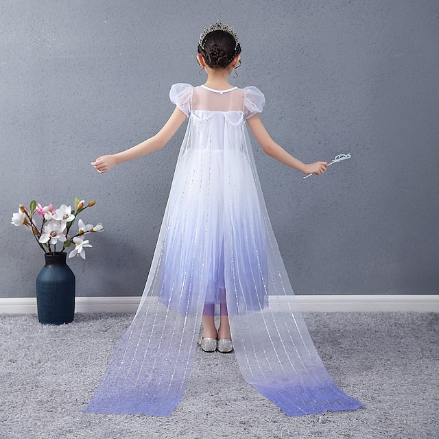 Elsa Cosplay Dress Movie Girl Flower Princess Girls'