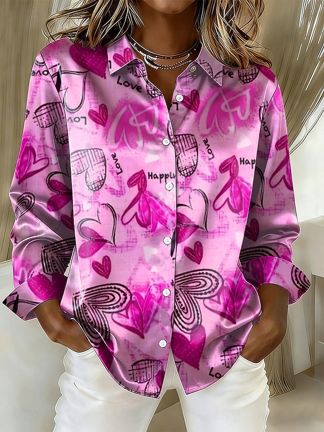 Valentine's Day Women's Shirt Heart Graphic Vintage