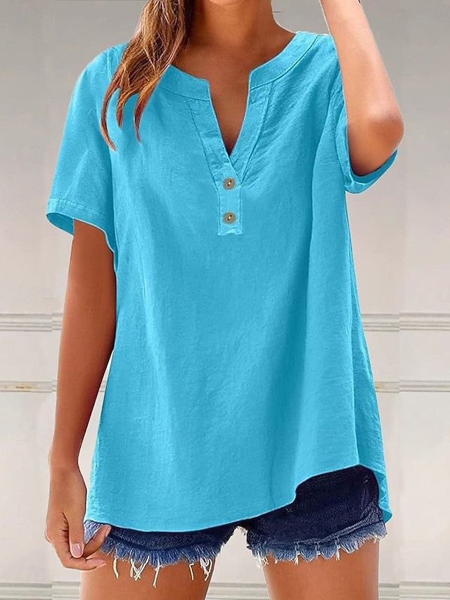 Women's Popover Shirt Summer Shirt Casual Shirt Blouse