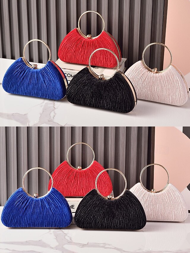 Party Handbag Women's Christmas Velvet Elegant – Red