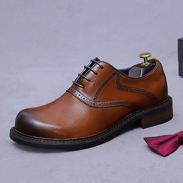 First Leather Layer Genuine Men's Oxford Shoes