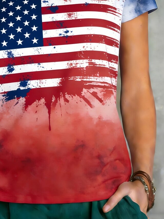 American Independence Day Women's T Shirt Tee Top Print