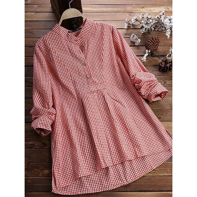 Women's Summer Shirt Casual Shirt Blouse Buttons Print
